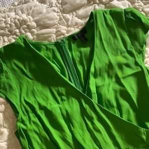 J.Crew Emerald Green Flowy Fit & Flare Mini Dress